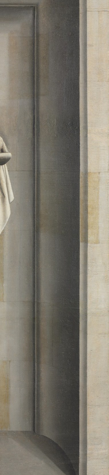 Notice the deep shadows around the saint's body.