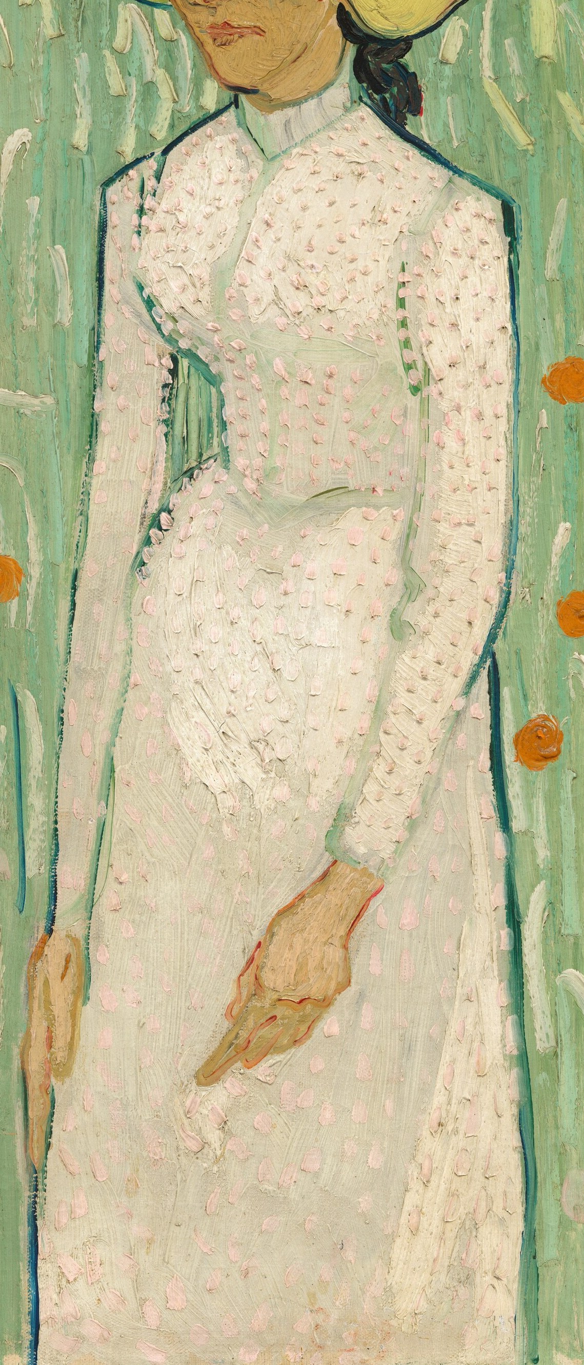 And his thick brushstrokes make the white dress feel alive.