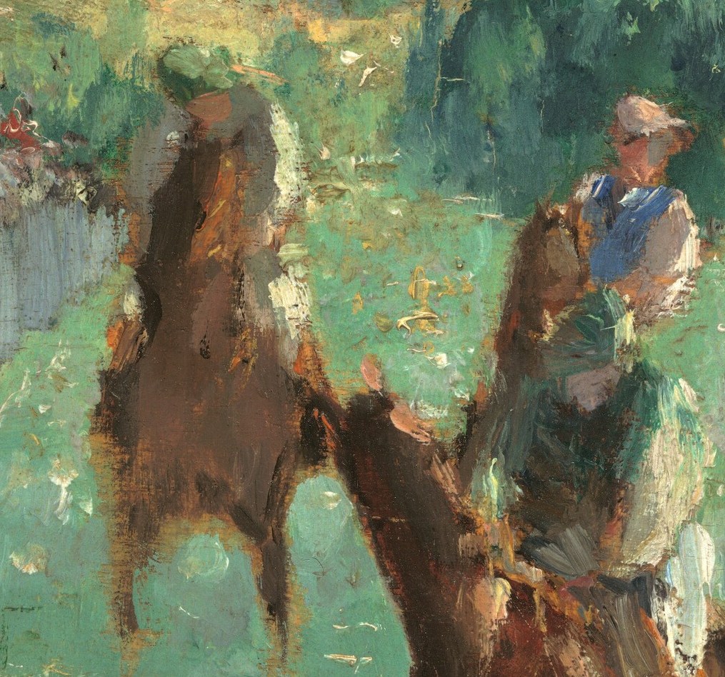 Look closely at the horses, they are a blur of motion.