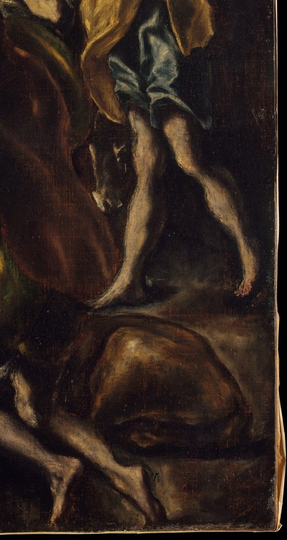The most extreme chromatic passage in the painting , a near-abstract wash of lemon yellow no contemporary would deploy this boldly; a virtuoso trick that shocked then and still unsettles now.