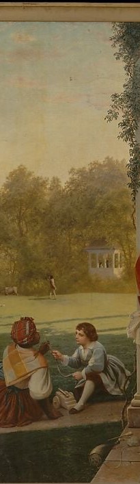The architectural frame references Roman republican ideals Washington consciously cultivated; Mignot's rendering of the column surfaces and shadow could sustain a tight detail shot.