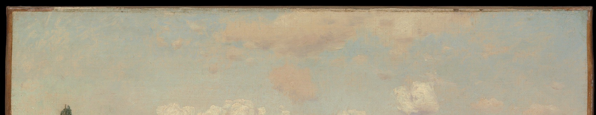 Look closer. The sky is not blue wash. It's a mosaic of strokes.