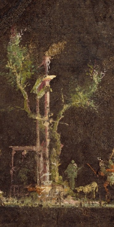 A central tree dominates the composition.