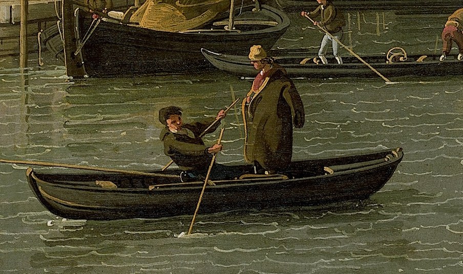 Look at the gondoliers, masters of balance.