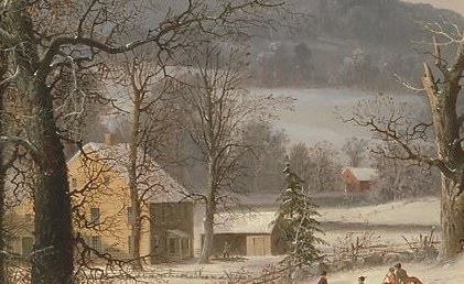 Everything arrives by wagon through the snow.