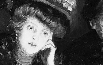 But her face is shadowed, her gaze outward.
