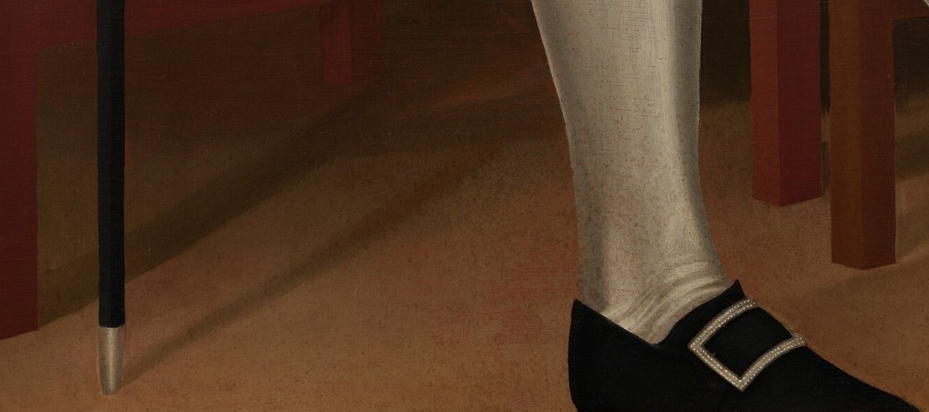 Silver-buckled shoes, imported. A luxury at war.