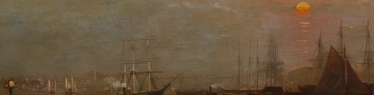 Notice the dense mix of sailing ships and early steam vessels.