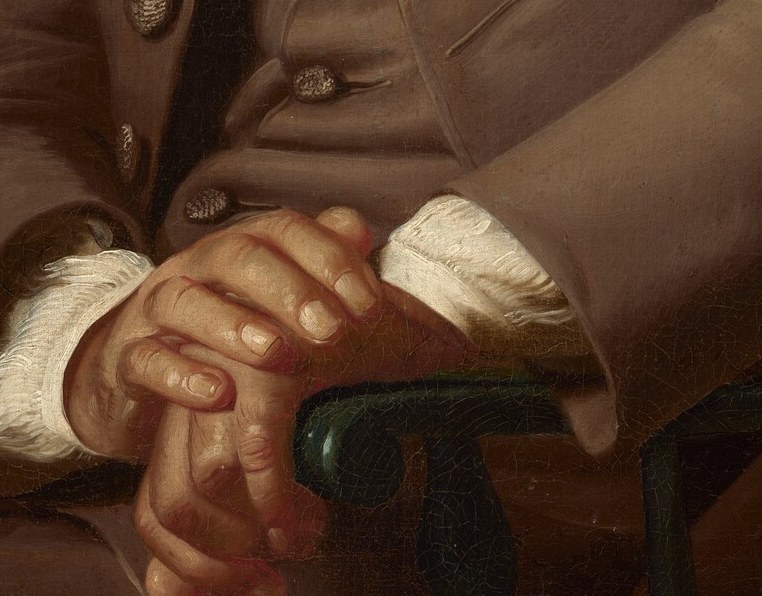 His detailed rendering captured the textures of fabric and skin.