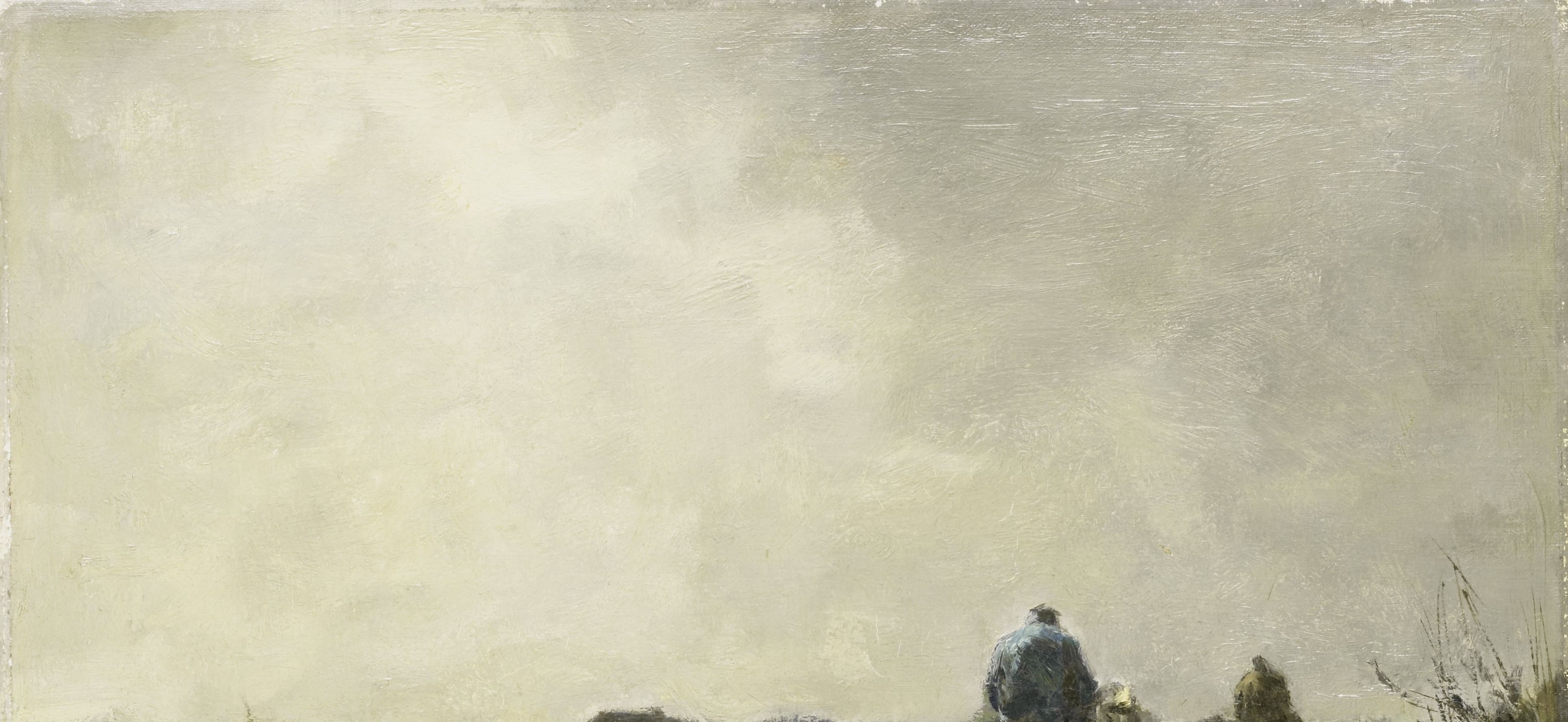 Maris uses thick paint to build the clouds.