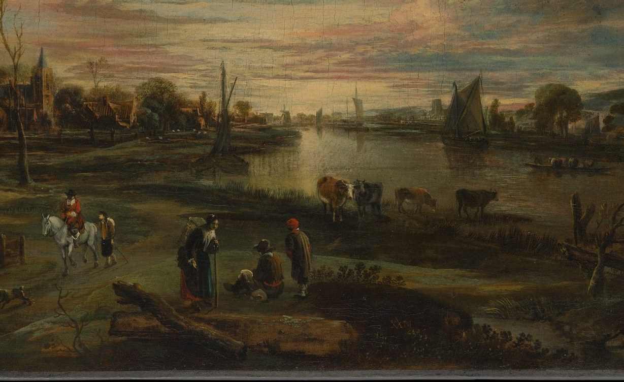 The river doubles the sunset. This water mirror was the painter's signature.