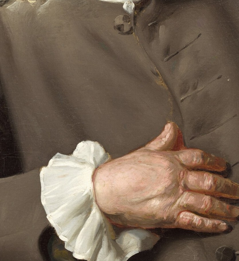 The lace at his throat is the most photographed inch of this canvas.