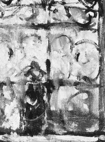 A dark figure waits within the gate.