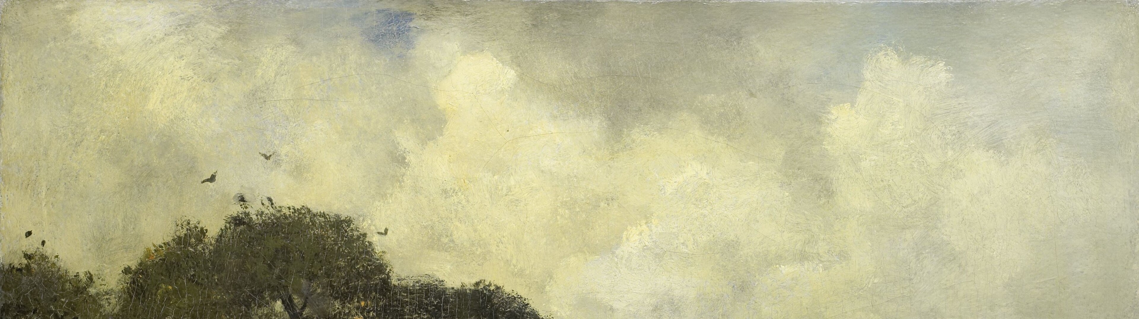 He used loose, quick brushstrokes to create this dreamy atmosphere.