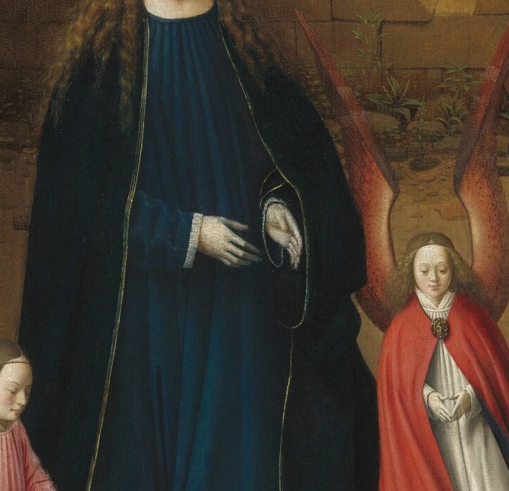 Look at Mary's hands.