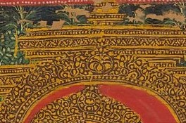 The composed expression distills the Buddhist ideal of compassionate equanimity; at this miniature scale, the delicate line work of eyes and lips is the technical centrepiece of the whole leaf