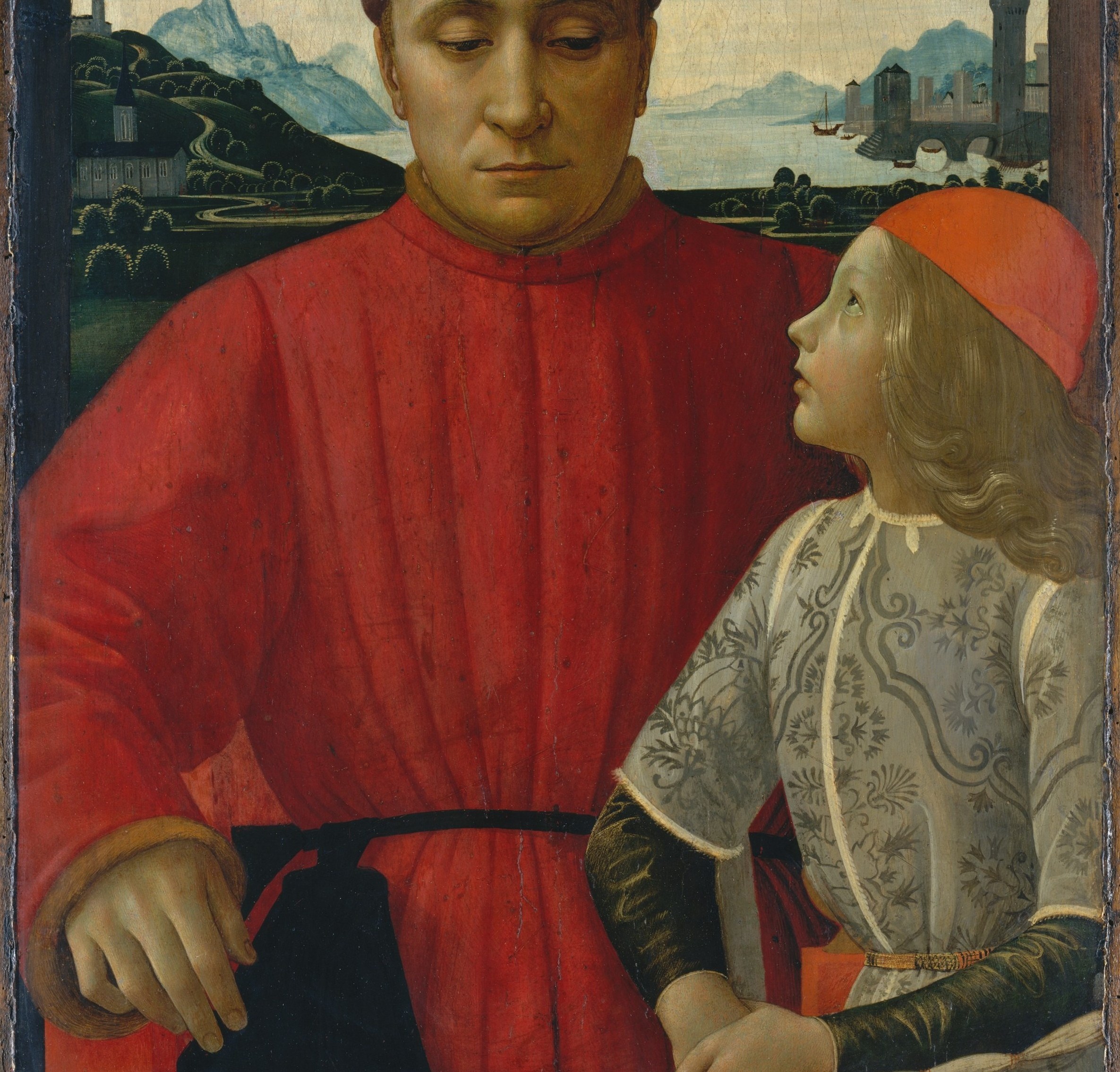 His robe is not just red. It is a specific red.