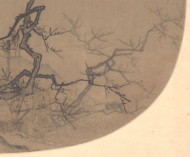 The void is not absence but technique , Ma Yuan leaves silk unpainted to evoke moonlit mist or water, making emptiness carry as much weight as the brushwork.