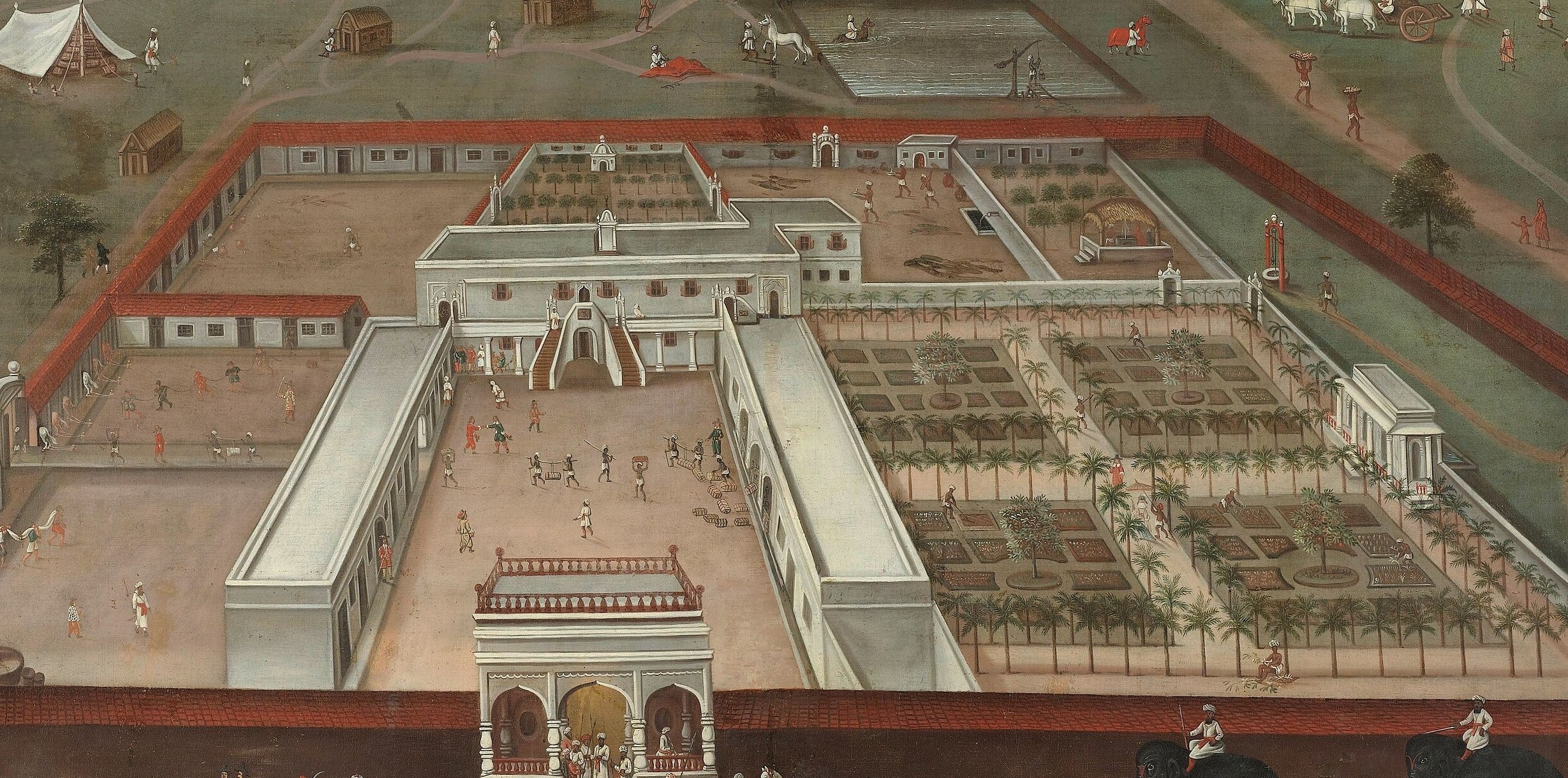 Notice the white-walled main building.