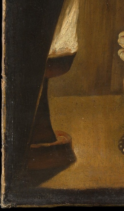 One flame. Hidden at the edge of the canvas.