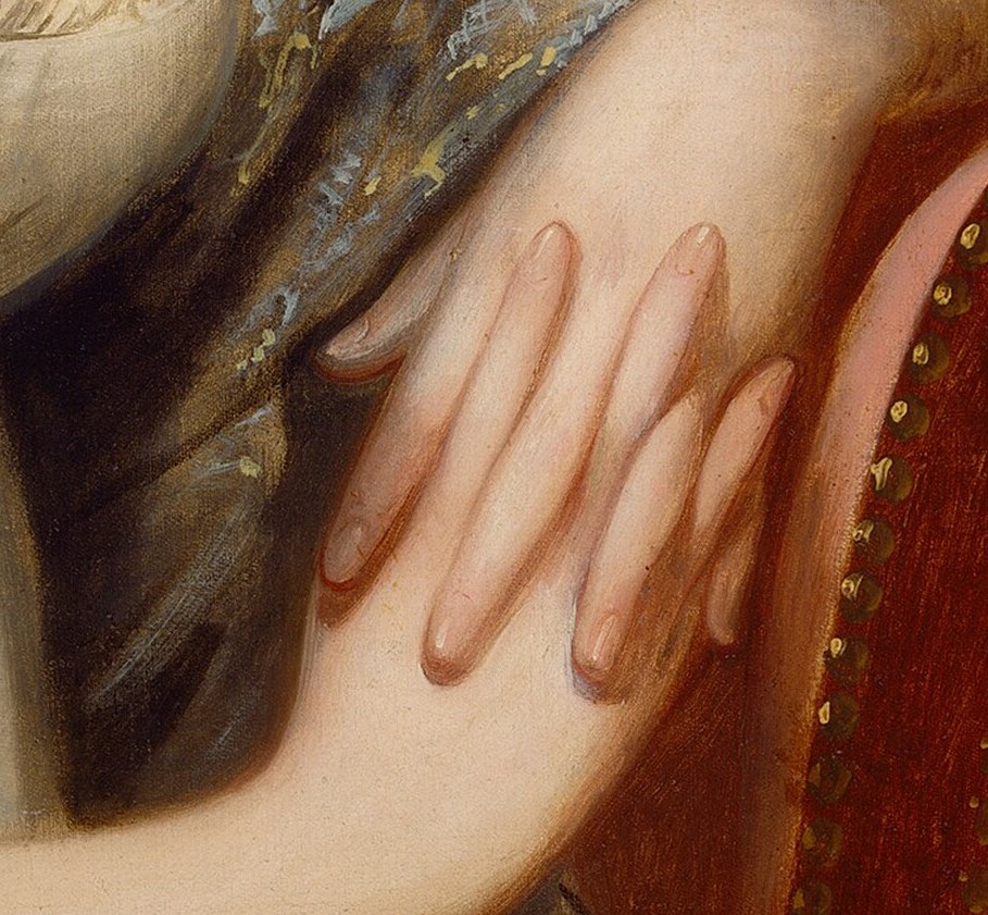 Her pose suggests a world of refinement and status.