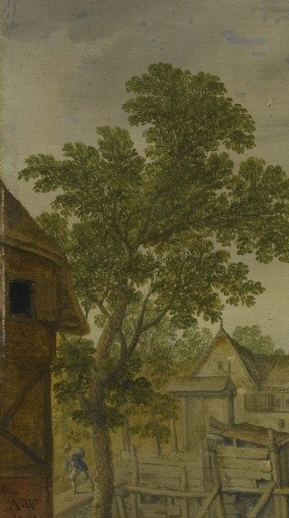The dark foliage acts as a compositional wing, pushing the eye rightward onto the water; also historically marks the boundary between land and navigable river.