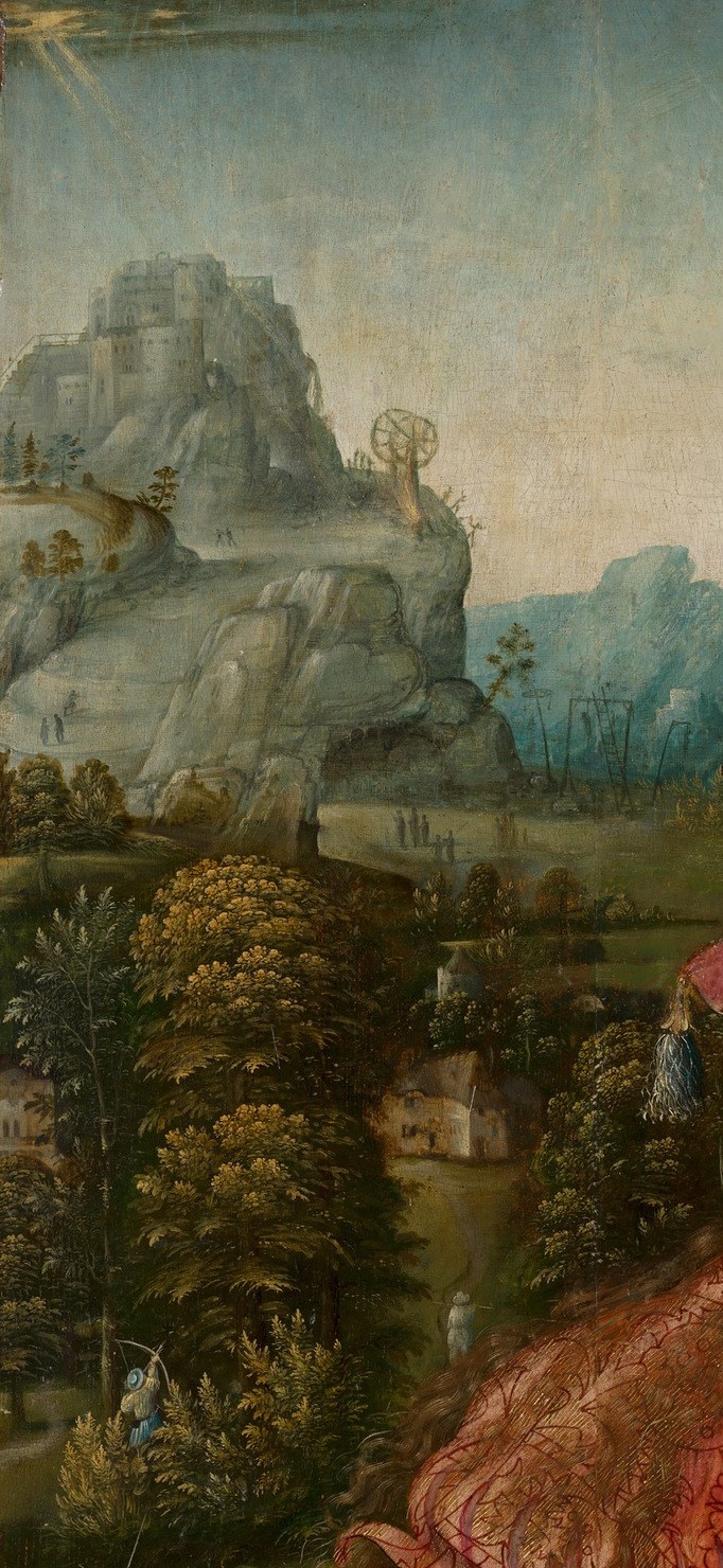 But look closely at the distant landscape on the left.