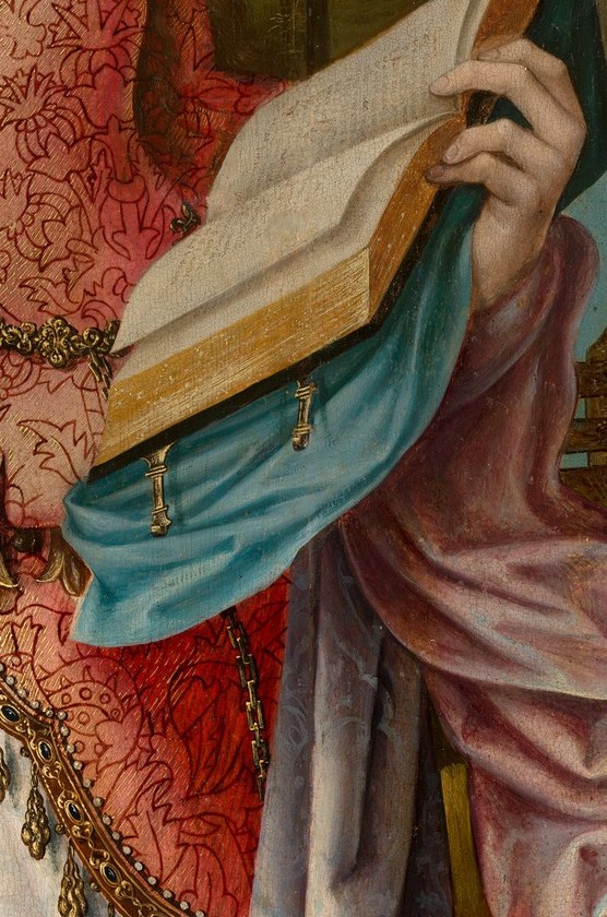 Her wisdom and martyrdom are clearly depicted.