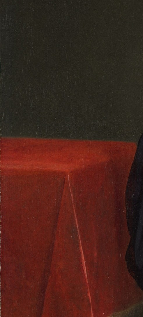 The red chair, the tablecloth, both were completely hidden.