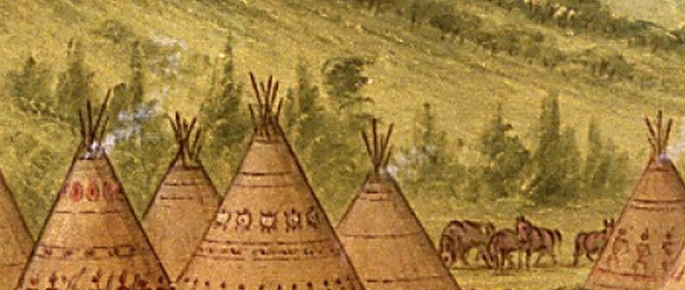 The quiet smoke suggests domestic life, hearth, and home.