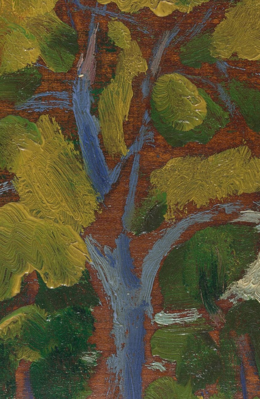 He built up the forms with thick, visible brushstrokes.