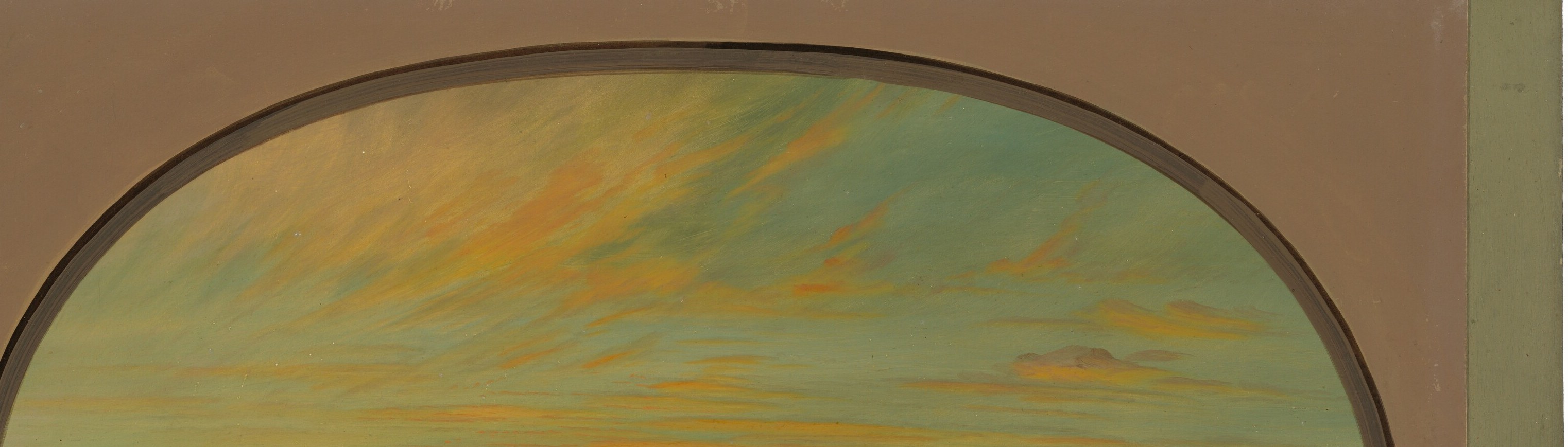 The warm colors of the sunset create a peaceful and atmospheric mood, highlighting the end of the day.