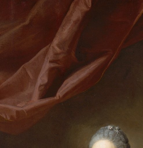 She stares straight at the viewer with a composed but not yet regal expression; knowing she becomes Queen of Spain makes this adolescent directness quietly electric.