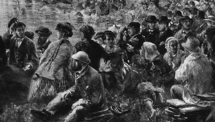 He captures the active life of a coastal settlement.