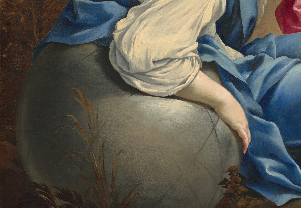 This is Urania, the Muse of Astronomy, with her celestial globe.