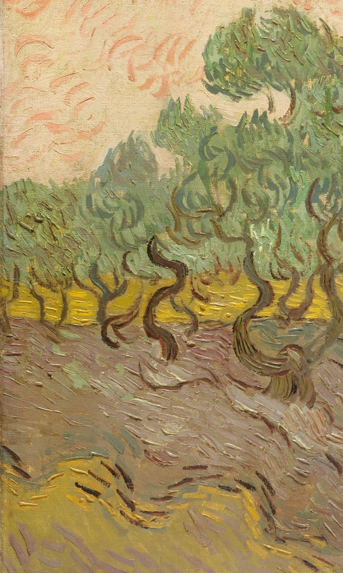 He paints the grove outside his window, but not as a still life.