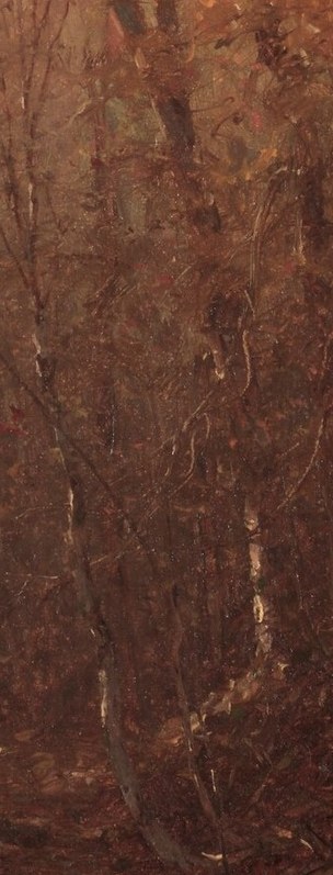 The painter built this bark with thick paint.