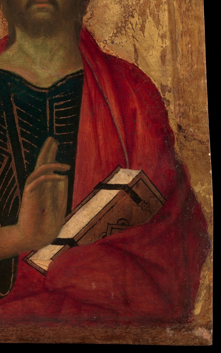 The gold leaf and rich colors were characteristic of the Sienese school.