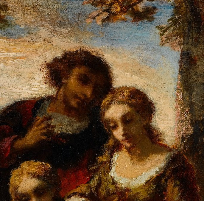 He holds his family close. Leisure, not labor.