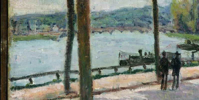 He painted this in a Parisian suburb.