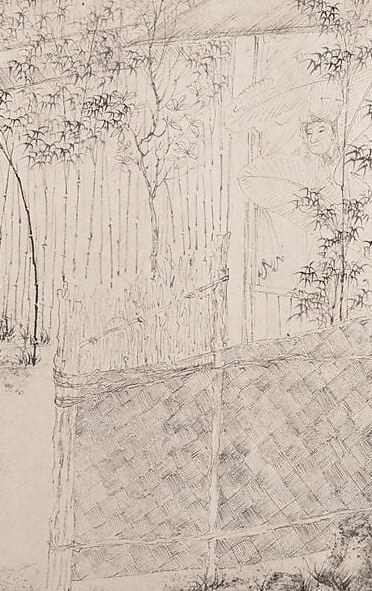 Bamboo on the right: the gentleman-official, upright and resilient.