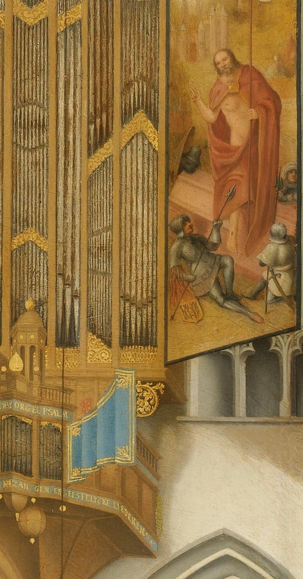 The gilded organ pulls the eye through the nave.