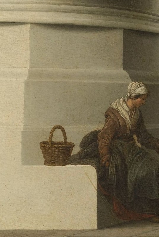 This painter chose bare walls and a woman with her basket.
