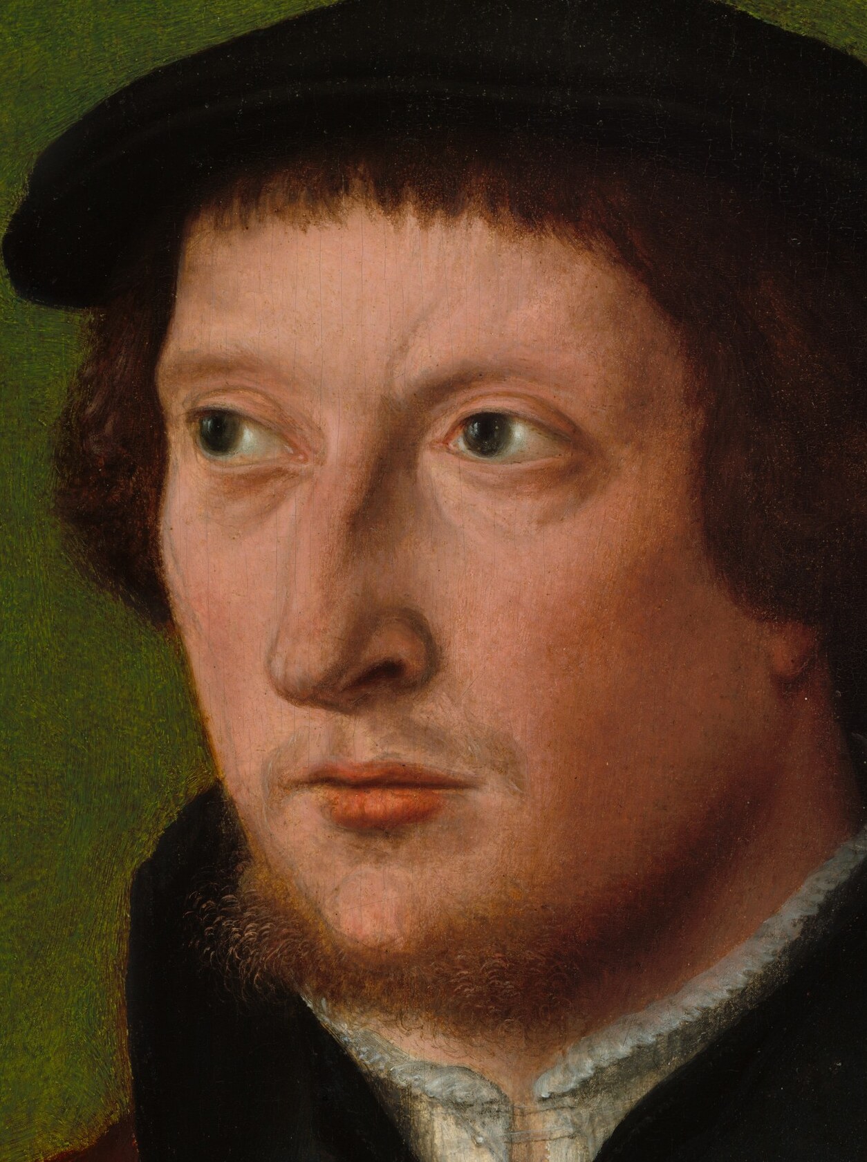 the direct gaze creates an immediate psychological encounter with the sitter