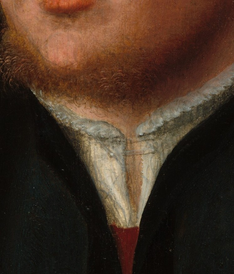The painter made his linen collar crisp.