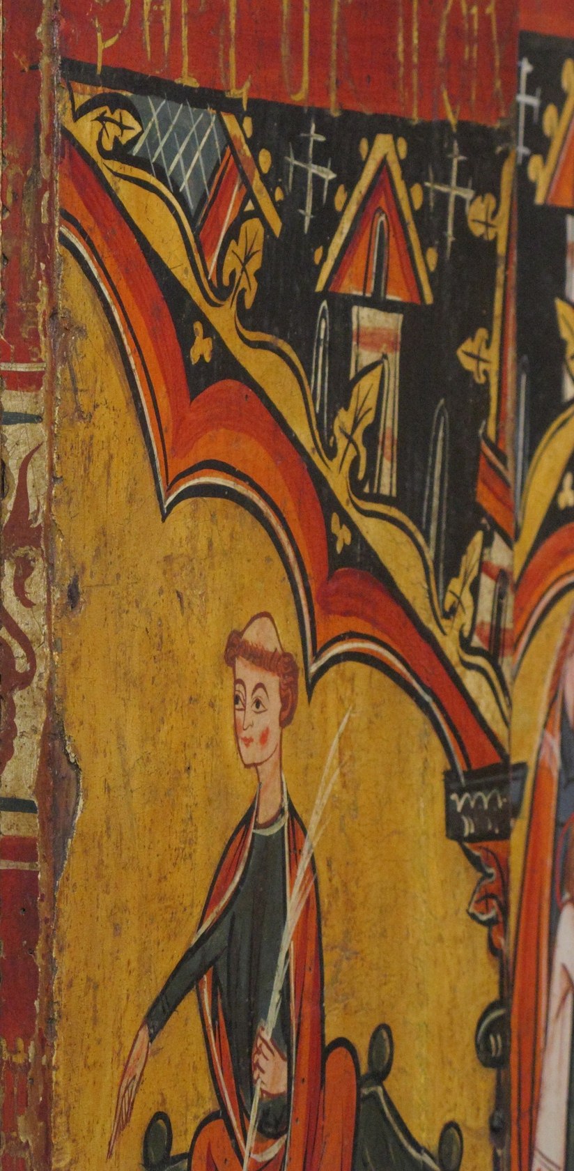 The dominant yellow hue creates a sense of divine light or sacredness, common in religious iconography.