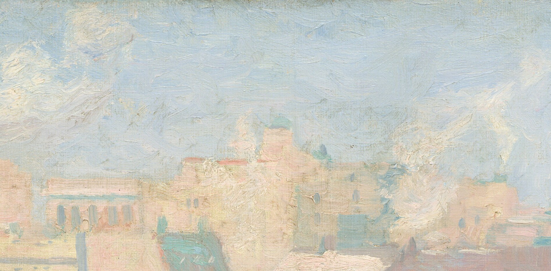 Smoke rises above the rooftops. The city is breathing.