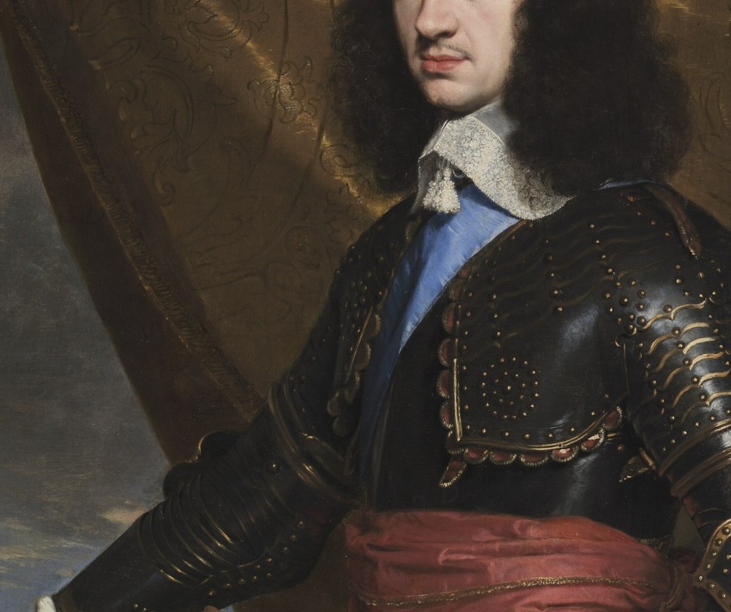 The description notes this armor dates to c.1630 and was likely a childhood gift, making Charles the last British monarch painted in complete plate , wearing received ancestral armor signals legitimacy through dynasty, not conquest.