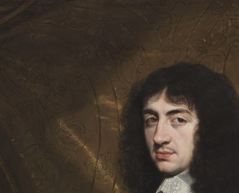 The face of a king in exile: composed and regal, but notably young (23), carrying the psychological weight of dispossession , the primary emotional anchor of the portrait.