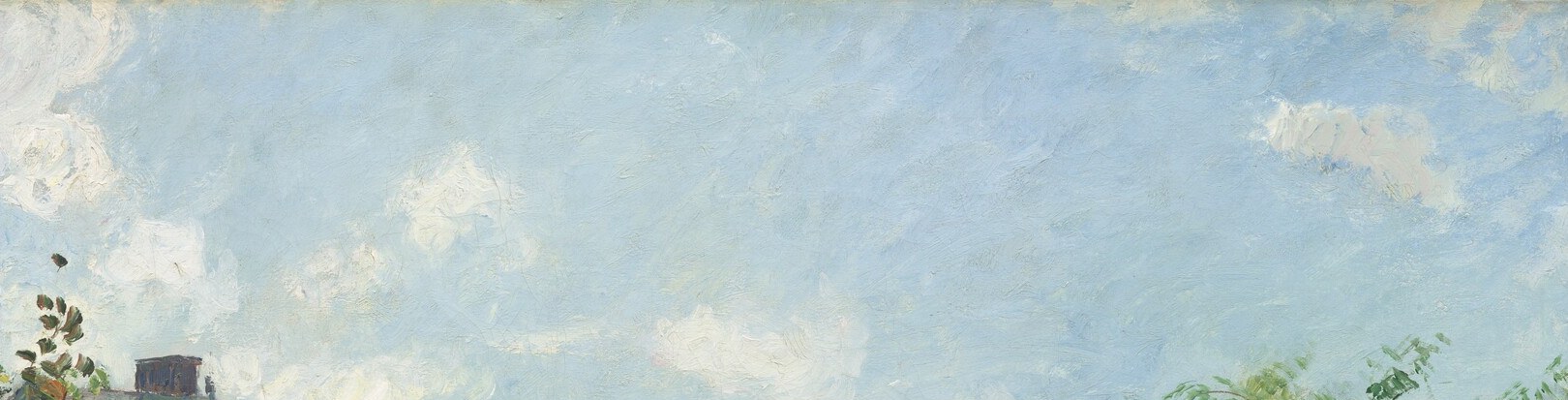 The Impressionist sky here is not just backdrop , the cloud light is the source that unifies the whole palette, casting that gentle diffused brightness across the garden.